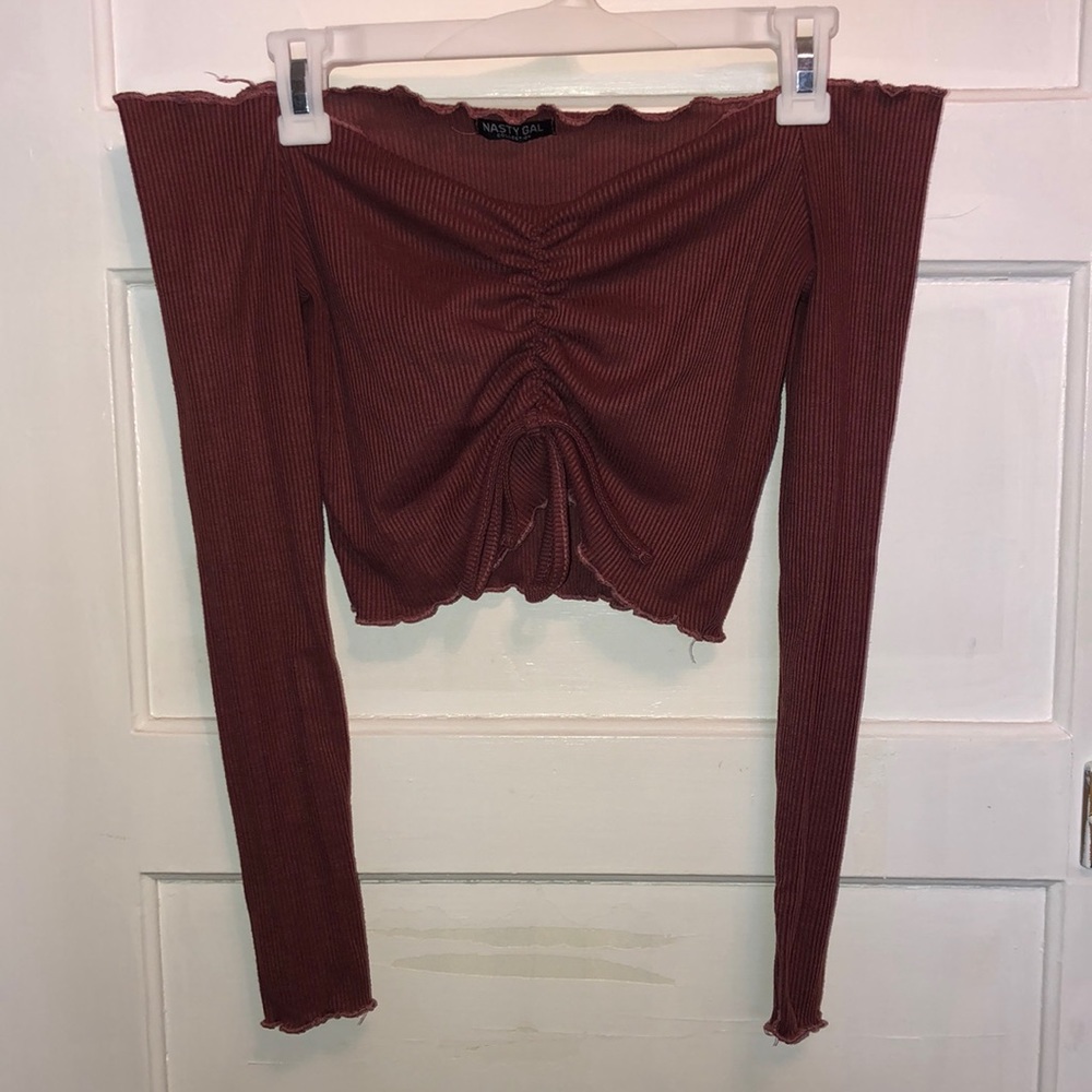 Cropped, Off the Shoulder, Long-Sleeve